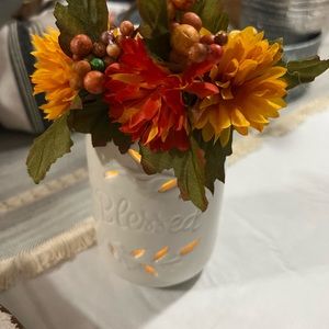 jarronsito con linterna adentro decorado floral 🍂🌻🍁